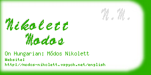 nikolett modos business card