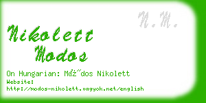 nikolett modos business card